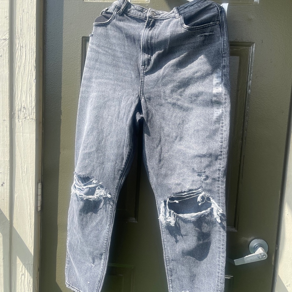 High rise dark wash jeans